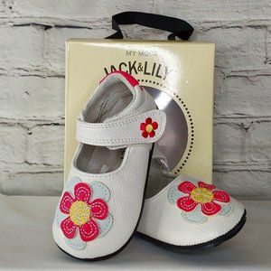 JACK & LILY' LEATHER MARY-JANE SHOES 'BUBBLING PETALS'